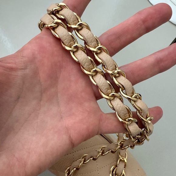 Chanel Caviar Quilted Medium Double Flap Beige - Picture 8 of 12